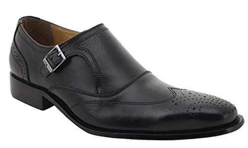 LIBERTYZENO Monk Strap Mens Leather Formal Business Wingtip Brogue Dress Shoes - image 3 of 6