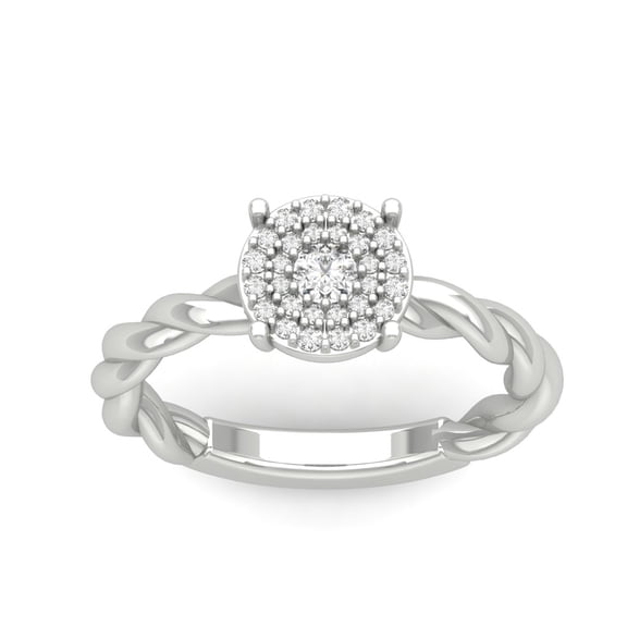 Araiya 14K White Gold Diamond Halo Band Ring (1/3 cttw, I-J Color, I2-I3 Clarity), Size 7