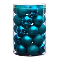 thumbnail image 3 of Nearly Natural Teal Plastic Holiday Christmas 2.5" Shatterproof Ornament Set, 30 Count, 3 of 4