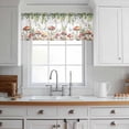 thumbnail image 3 of Mushrooms Valance Curtains for Kitchen/Living Room/Bathroom/Bedroom Window, Rod Pocket Small Topper Half Short Window Curtains Voile Sheer Scarf, Spring Flowers Leaves Butterflies Botanical 54"x18", 3 of 8