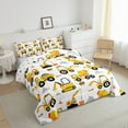 thumbnail image 3 of Manfei Tractor Excavator 3 Pieces Queen Comforter Set,Transportation Theme Bedding Sets,Yellow White Bedding Comforter Set,Lightweight Cartoon Bedroom Decoration,Reversible, 3 of 8