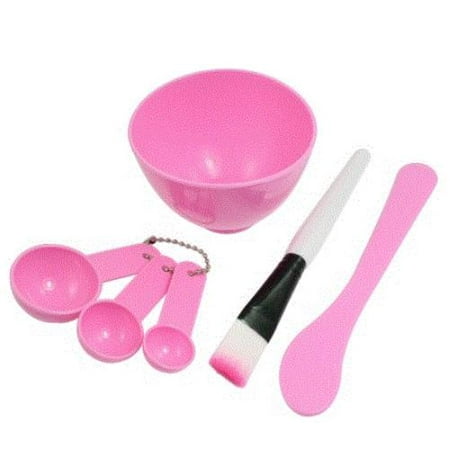 4in Stock Enamel - CBD Beauty DIY Facial Mask Bowl Mixing Brush Tool Makeup Spoon Face Stick Set 4 in 1 Pink