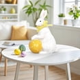 thumbnail image 4 of SLYNSHome Resin Bunny Figurines Spring White Rabbit Statues Easter Decorations for Table Centerpiece Living Room Decor, 4 of 7