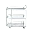 thumbnail image 2 of Serving Cart with Oval Shape and Metal Bar Handle Silver, 2 of 2