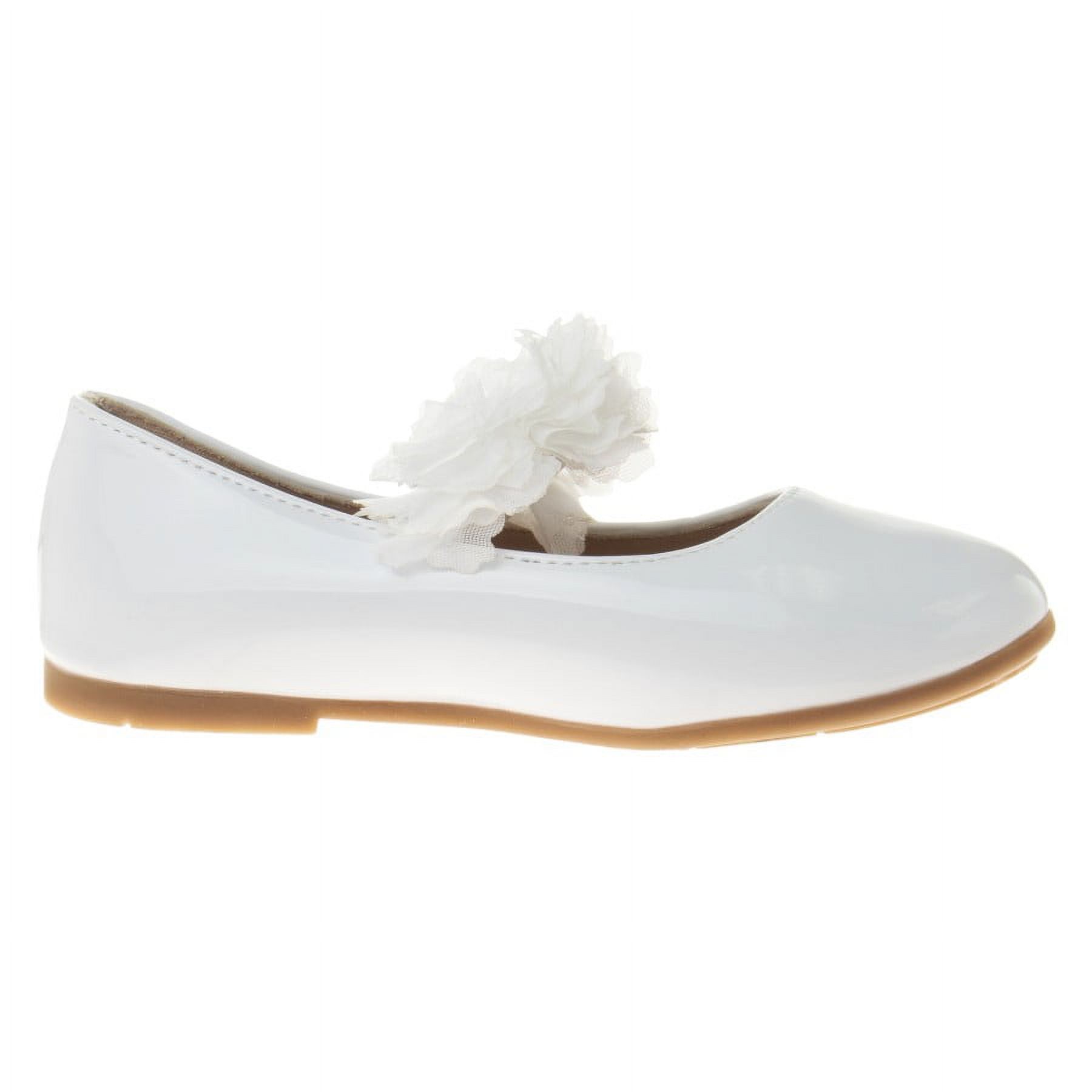 Kensie Girl Little Kids Ballerina Flats, Solid White Patent, 12