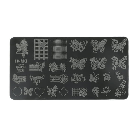 Unique Bargains 1 Pc Colorful Nail Art Stamp DM-01 Silver Tone