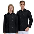 thumbnail image 2 of Unisex Chef Coat, Waterproof Oil-Resistant Long Sleeve Button Front Cardigan Style Kitchen Uniform for Restaurant Hotel Bakery Chefs,Black S, 2 of 6