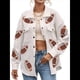thumbnail image 2 of Chaqueta de con Lentejuelas y Diseño Desgastado para Fútbol Femenino, Abrigo Tipo Sobretodo de Rugby con Parches M, 2 of 10