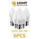 thumbnail image 2 of Lámpara de vela LED C37 de 220V, 3W-7W, E14, E27, luz blanca cálida de alto lumen, adecuada para lámpara de araña de cristal de cocina, 6 unidades por lote, 2 of 4
