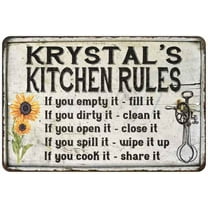 Krystal's Kitchen Rules Chic Sign Vintage Decor 8x12 Metal Sign 208120032416