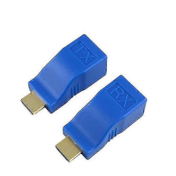 Extensor de red Ethernet LAN con 1 par de puertos RJ45 compatibles con HDMI, hasta 30 m.