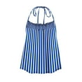 thumbnail image 5 of BiZtdJrK Womens Striped Halter Tank Tops Sleeveless Shirts Backless Camisole Summer Casual Vacation Tanks Blue L, 5 of 5