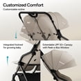 thumbnail image 6 of Mompush Lithe Double Stroller with Two Large Individual Side by Side Recline Seat, Khaki, 24.5LB, Unisex, 6 of 9