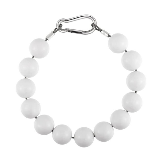 Almencla Flagpole Retainer Ring Bead Chain Acrylic Beads Weights Flagpole Accessories White