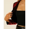thumbnail image 6 of INSPIRE CHIC Women's Casual Long Sleeves Collarless Sequin Open Front Bolero Crop Shrug Jacket M Red, 6 of 7