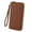 Brown, variant on UTO Wallets for Women PU Leather Zip Around Clutch Purse Card Holder Large Capacity Ladies Phone Wristlet(Cross Grey)