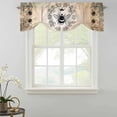 thumbnail image 2 of Tie Up Valances for Windows, Vintage Bees Crowns Adjustable Valance Curtains Window Treatment for Living Room, Rustic Leaves Rings Brown Gradient Rod Pocket Kitchen Curtains & Drapes 54x18 Inch, 2 of 9