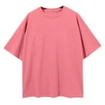 thumbnail image 5 of Summer Tops For Womens T Shirts Loose Fit Casual Crew Neck Oversized Back Print Short Sleeve Women's T-Shirts Graphic Tees Watermelon Red XXL, 5 of 6