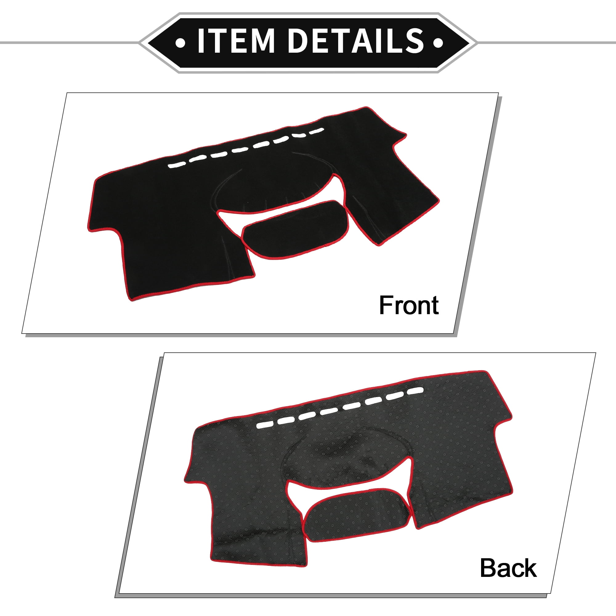 Unique Bargains Dash Cover Compatible for Toyota Yaris, Non-Slip Polyester Center Console Dashboard Cover Pad Carpet Red For TOYOTA YARIS 2004-2011