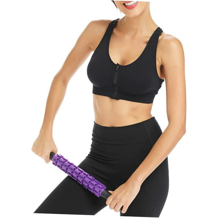 9 Roller Yoga Roller Calf Roller Plastic Yoga Roller Massager Massage Stick Scroll Wheel Outrigger Fitness Whole Body Purple Walmart