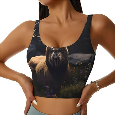 Matuu Regal Stag In Forest for Women s Sports Bra - Soft  Comfortable and Breathable Sports Vest for Yoga  Fitness  and Dance-Medium