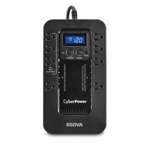 CyberPower EC650LCD - 650VA/390W Black Battery Backup UPS System with 8 Outlets and 5 ft Cord