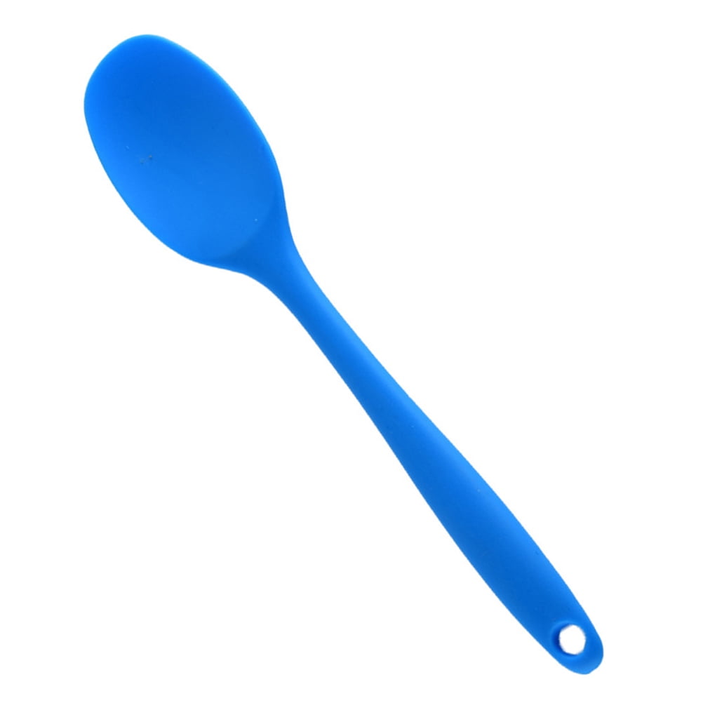 Silicone Soup Spoon Soft Long Handle Nonstick Kids Scoop Food Serving Spoon 