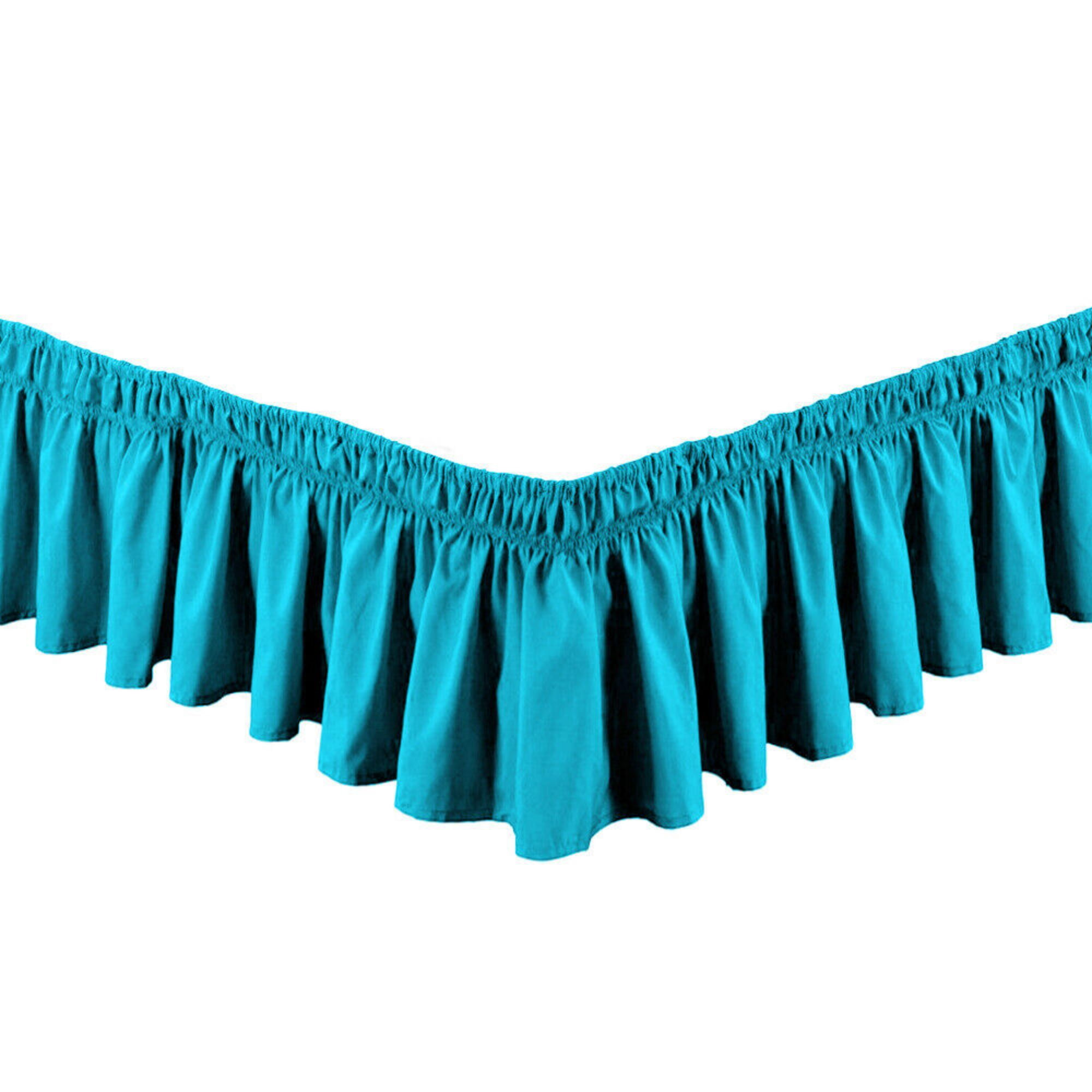 QIYAA Bed Skirt Wrap Around Elastic Dust Ruffles Solid Color Wrinkle