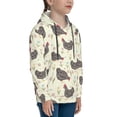 thumbnail image 3 of Pofeuu Chickens And Flowers Print Kids Pullover Hoodies Warm Thick Hooded Sweatshirt with Packet for Boys Girls-Small, 3 of 6