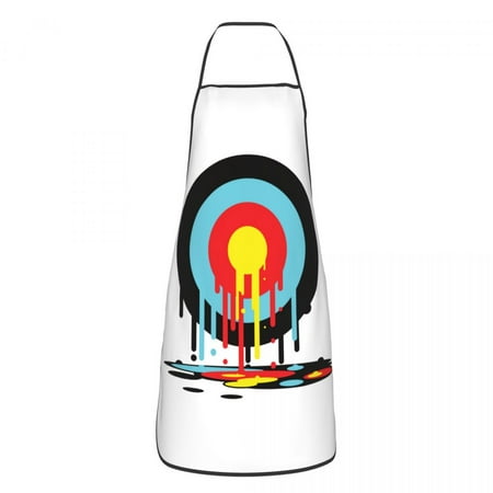 

Funny Archery And Gun Range Target Practice Graphic Bib Apron Unisex Kitchen Chef Tablier Cuisine for Cooking Baking Gardening