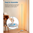 thumbnail image 3 of DEWENWILS 2-Set 57.5" Modern LED Corner Floor Lamps for Living Room, Dimmable, Minimalist Standing Lamps Set for Bedroom,Office, Metal Silver, 3 of 9