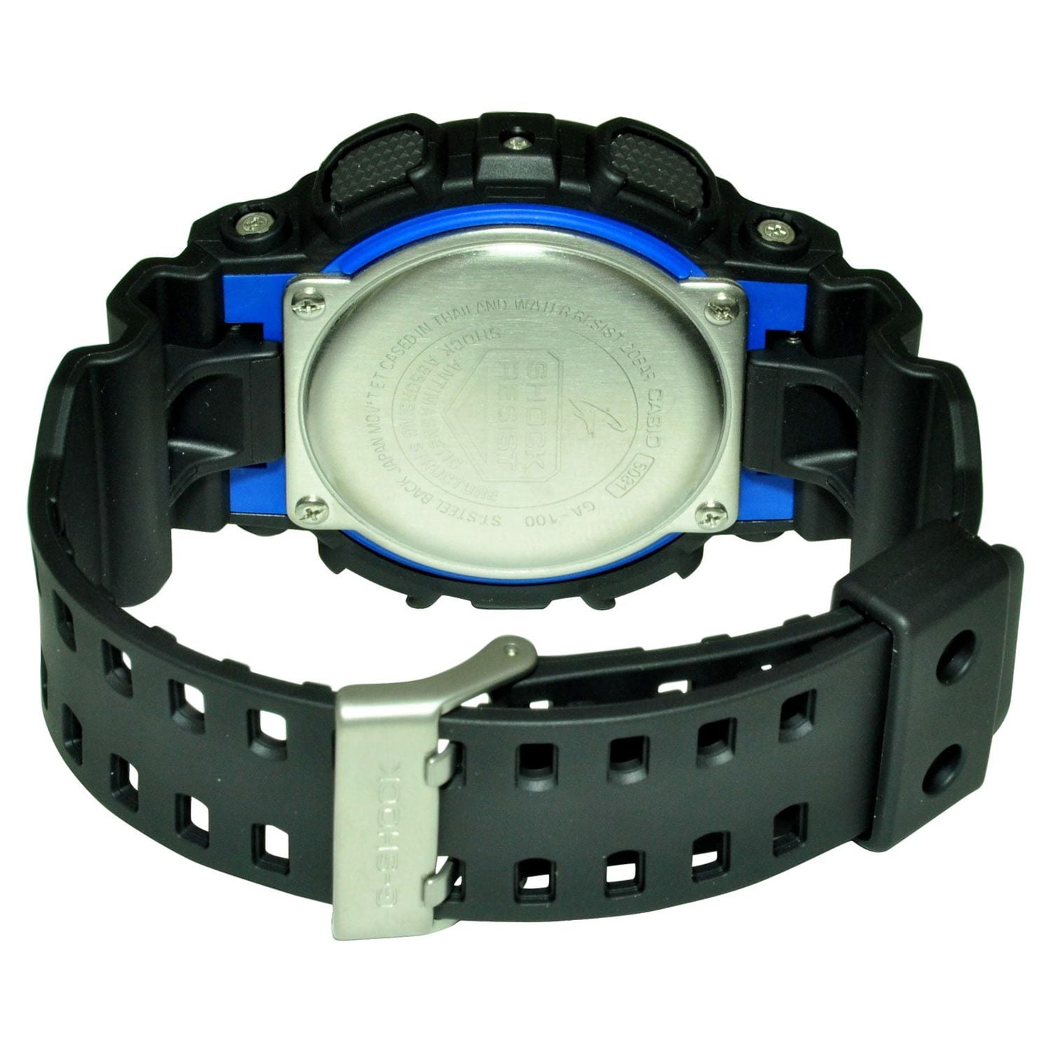 Casio Men s G Shock GA100 1A2 Water Resistant Black Resin Quartz Fashion Watch with Digital World Time and Alarm Walmart