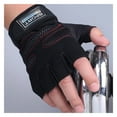 thumbnail image 6 of Men's Half-Finger Gym Gloves with Wrist Wrap, Weight Lifting Training Gloves, Fitness Workout Gloves for Exercise, Sports & Strength Training Support, 4.33*6.7in, Black, 6 of 10