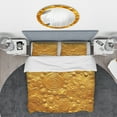 thumbnail image 2 of Designart 'Embossed golden flowers' Floral Duvet Cover Set, 2 of 4