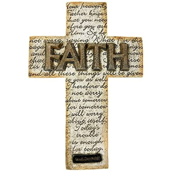 Urbalabs Western 9.5 Inch Wall Cross Scripture Faith Cross Rustic Cowboy Religious Wall Hanging Cross Country Wall Decor Room Decoration Office Church Home
