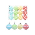 thumbnail image 2 of Christmas Ornaments Set 12 Pack Flocked Christmas Balls Multicolor Shatterproof Tree Decorations for Holiday Party and Home Decor, 2 of 9