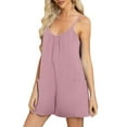 thumbnail image 2 of Summer Shorts Rompers with Pockets Womens 2025 Spaghetti Strap Jumpsuits Casual Loose Sleeveless Playsuits (S, Pink 01), 2 of 7