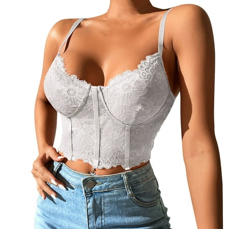 

EHTMSAK Bralettes for Women Comfort Seamless Wireless Skinny Strap Bralette Bra Plunge Bras White L