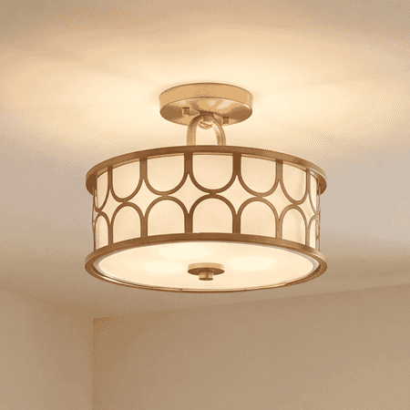 Trade Winds Courtland Semi-Flush Mount Ceiling Light in Natural Brass
