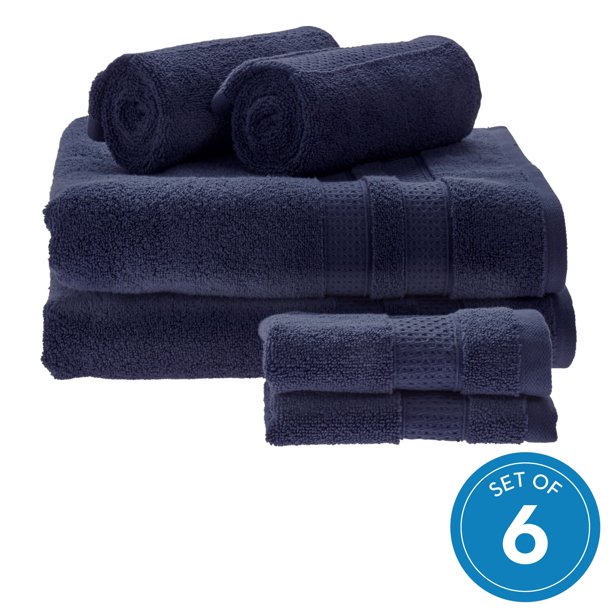 iDesign Spa 6Piece Bath Towel Set with 2 Bath Towels, 2 Hand Towels
