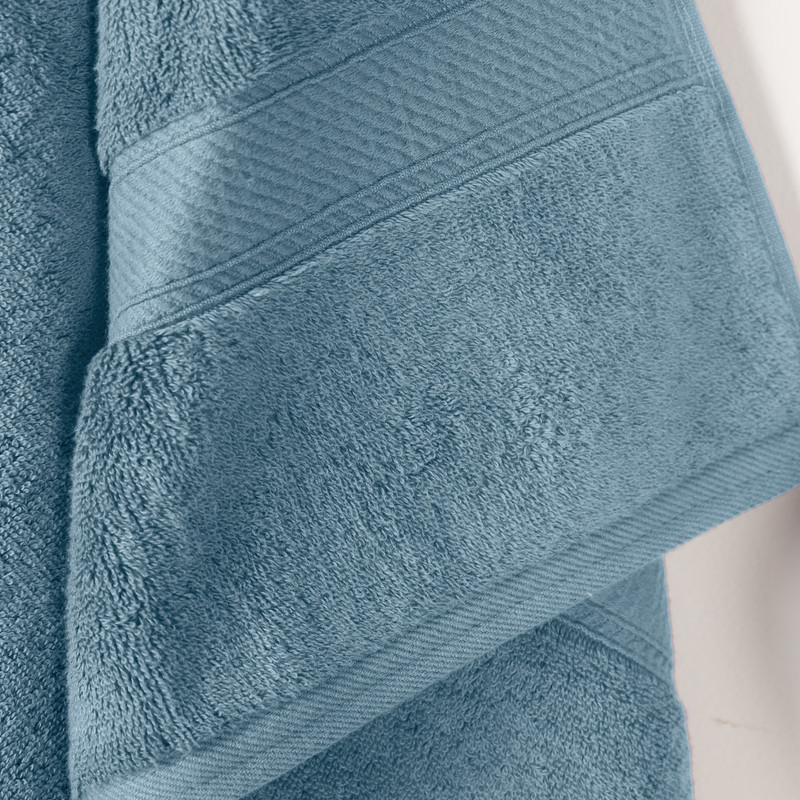 Superior 800 GSM Egyptian Cotton Heavyweight Bath Towel Set of 2, Denim Blue