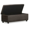 thumbnail image 4 of Hamilton 48 inch Wide Storage Ottoman in Distressed Brown Vegan Leather, 4 of 13