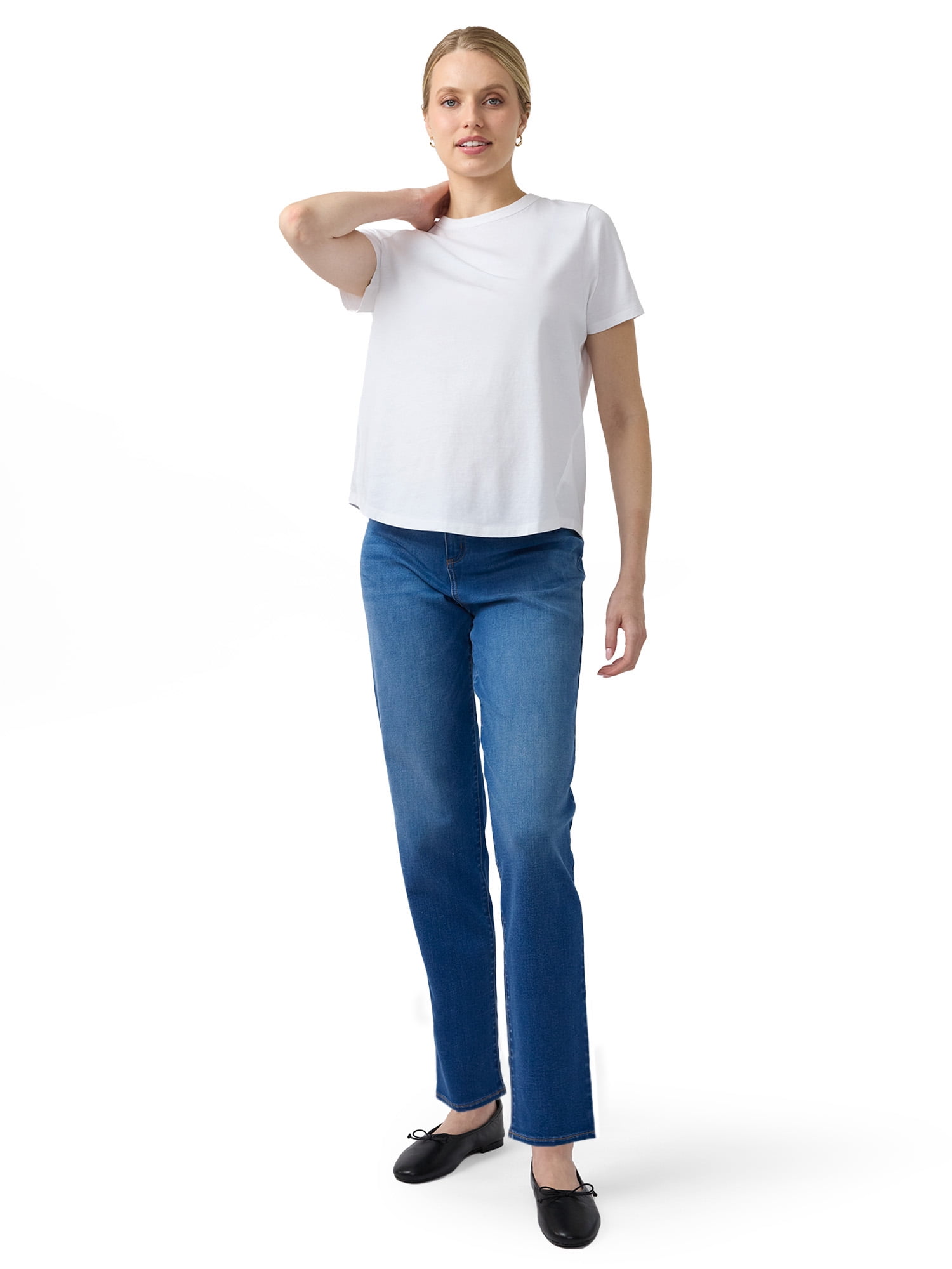 Ingrid & Isabel For Every Belly Women's Maternity Short Sleeve Relaxed Crew Tee, Sizes S-XXL