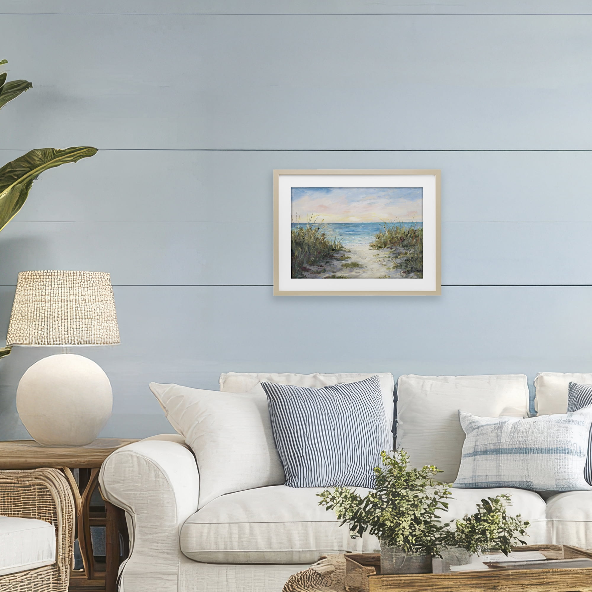 Stupell Industries Walk To The Beach Birch Framed Print Under Glass, design by Julie DeRice