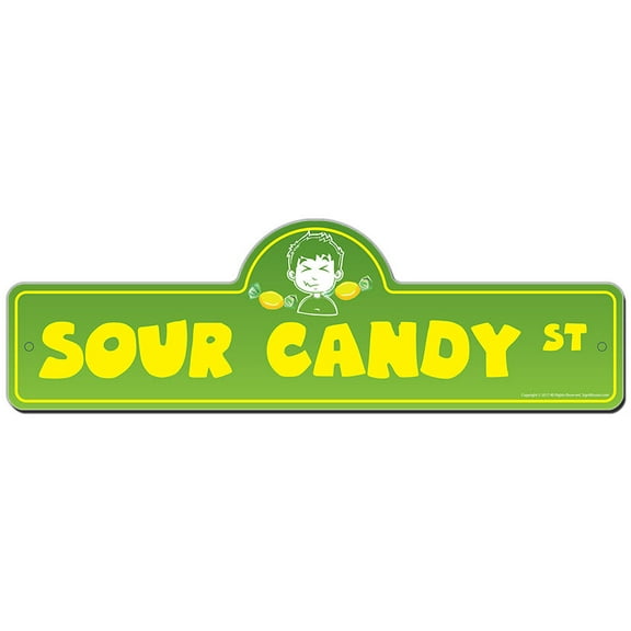 Sour Candy Street Sign | Indoor/Outdoor | Funny Home Decor for Garages, Living Rooms, Bedroom, Offices | SignMission personalized gift