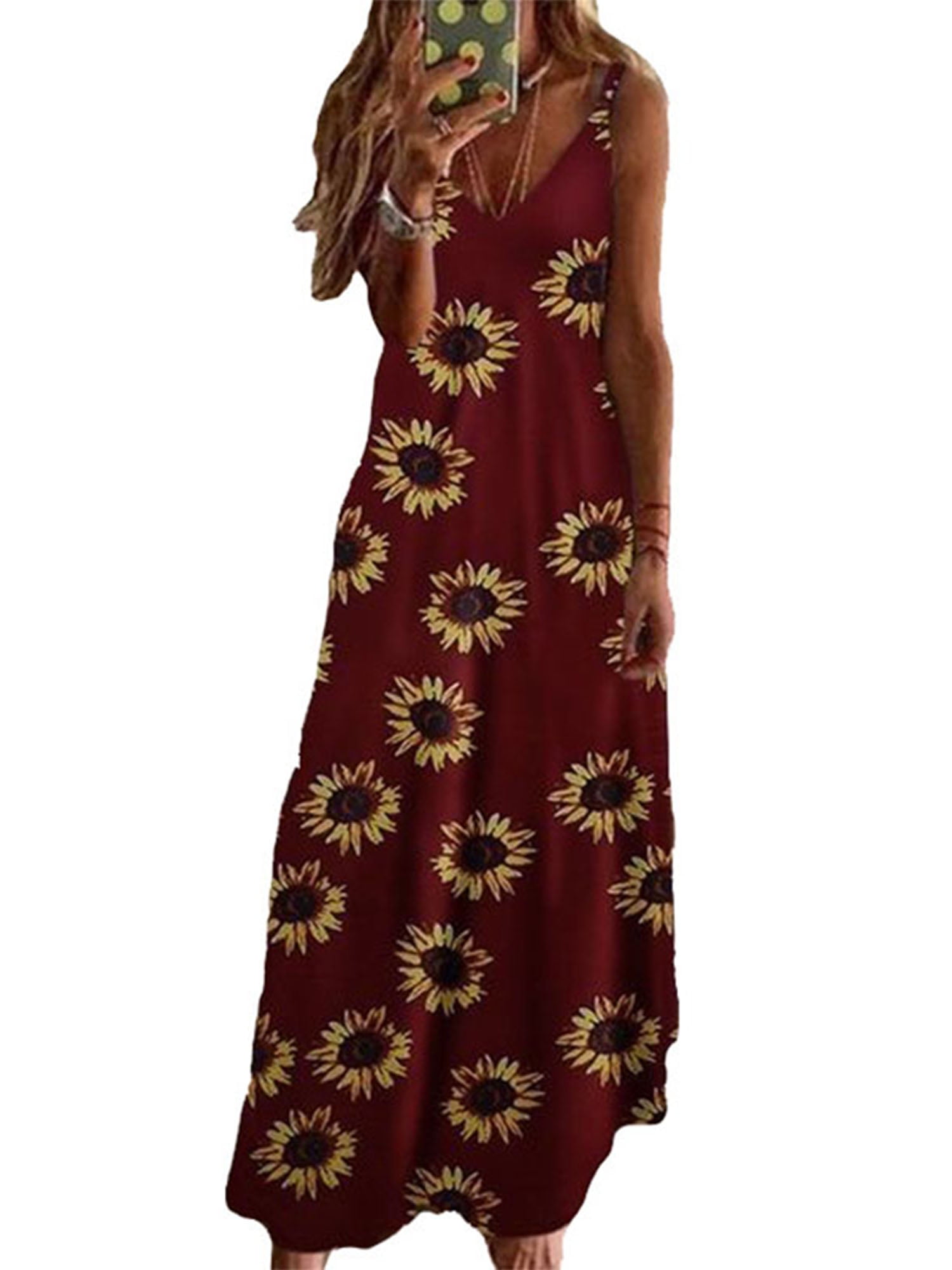 Spaghetti Strap Long Dress For Women Summer Casual Floral Dress Beach Party Holiday Sun Dress Walmart Com Spaghetti Strap Long Dress For Women Summer Casual Floral Dress Beach Party Holiday Sun Dress Walmart Com