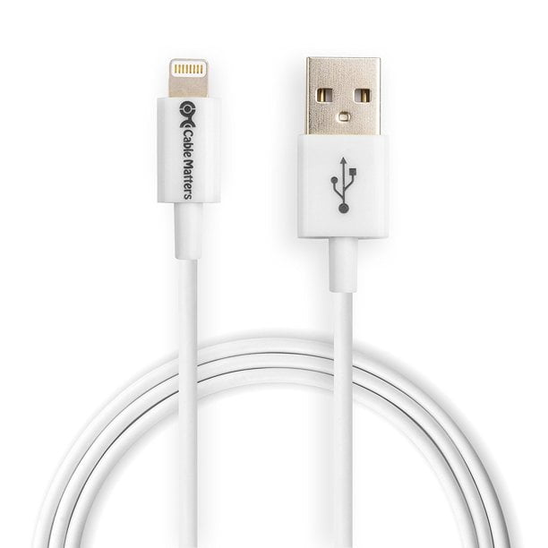 [MFi Certified] Cable Matters 10-Pack USB to Lightning Cable in White 3.3 Feet