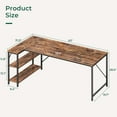 thumbnail image 3 of L Shaped Desk, Computer Desk with Reversible Storage Shelves, for Gaming Corner Home Office Writing Study, Metal Frame, 3 of 8