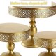 thumbnail image 3 of 8 Juego de Soportes para Tartas Dorados, Juego de Soporte de Postre de Metal con Múltiples Estilos de Combinación, Bandeja para Servir Pasteles y Magdalenas y Postres para Bodas o Cumpleaños, 3 of 4
