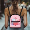 thumbnail image 4 of Eheartsgir Axolotl Heart Print Adjustable Strap Small Backpack, Water-Resistant Lightweight Daypack with Front Pocket for Work Walking, 4 of 8